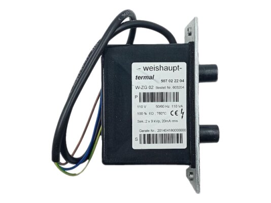 Transformador de encendido Weishaupt W-ZG 02 110V, art: 603204.